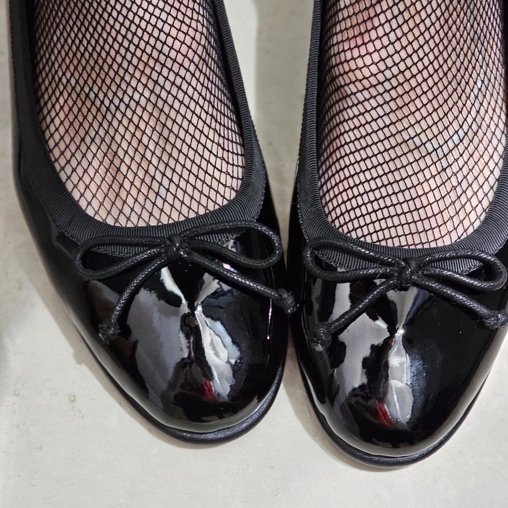Aerosoles Homebet Bow Flat 9.5M Black Patent
